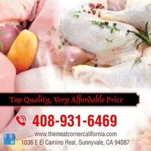 Top quality Fresh and marinated Halal meat, poultry and Fish sold. Terrific deal on wholesale rates available. The Meat Corner, Sunnyvale
