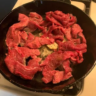 The only way to cook steak for phillys ... cast iron S&amp;P and a little butcher butter...