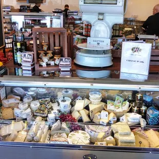 A large selection of Artisan local and imported cheeses