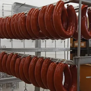 a rack of sausages