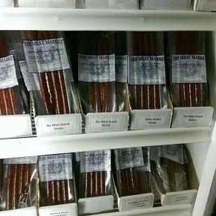 Smoked chicken and meat sticks, nice.