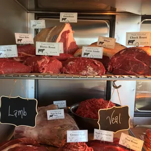 Beef, lamb and veal selection. All raised and finished on pasture.