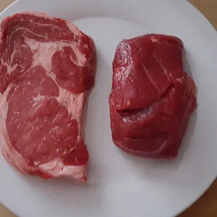 Ribeye and Filet.