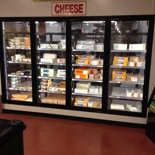 a display of cheese
