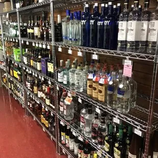 shelves of alcohol