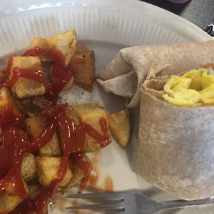 Bacon &amp; Cheese omelet wrap