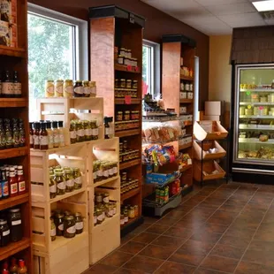 a variety of products on display