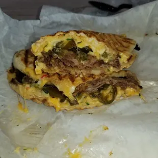 Brisket and pimento cheese sandwich.