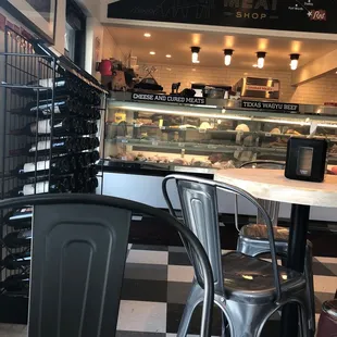 a view of the counter and chairs