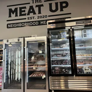 Freezer #2 (right), dry ager (middle), house made salami (left)