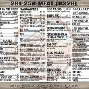 menu