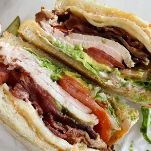 CHICKEN, BACON, AVOCADO  provolone, lettuce, tomato, chipotle aioli, sourdough