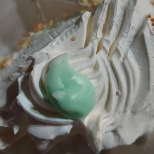 Key lime pie. FYI, I had it to go, so it got a little smoothed. Not their fault how it looks