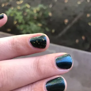 Notice how my middle finger isn't even filed straight...