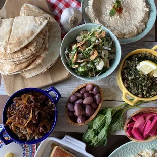 Fattoush salad Mujadara  Sleek Baba ghanoush Mousakka