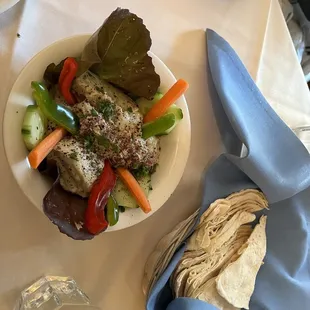 a plate of food on a table