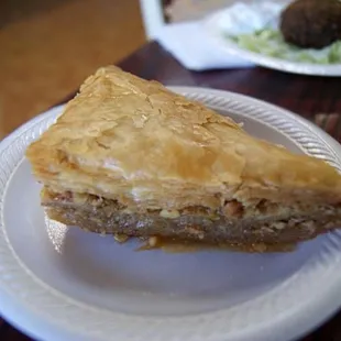 a piece of pie on a plate