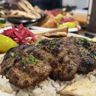 Kofta meatballs and rice