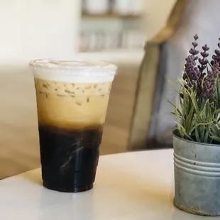 Vanilla cold brew with pumpkin cold foam