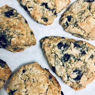 blueberry scones on a table