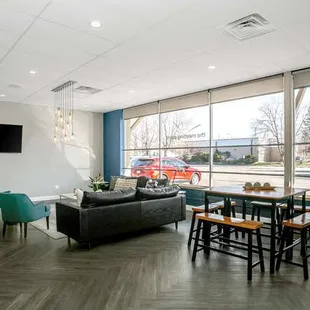 Lounge area and high top.
