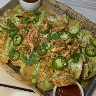Smoked chicken nachos