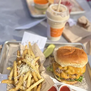 Original Meltburger with Garlic Parmesan Fries, hubby didn&apos;t care for it.