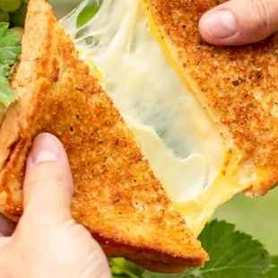 Delicious Grilled Cheese with garlic parmesan texas toast