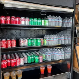 Cold beverages to go.