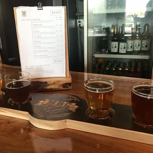 a flight of beers