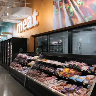 the meat section of a grocery store