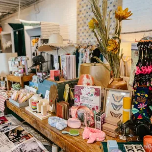 a variety of goods on a table