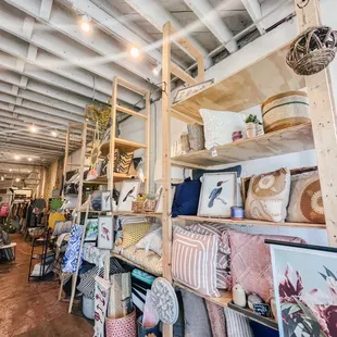 shelves of various items in a store