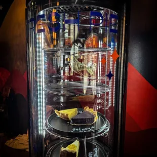 a display of desserts