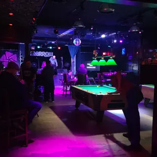 Pool tables and karaoke