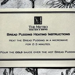 Metro Bread Pudding Card