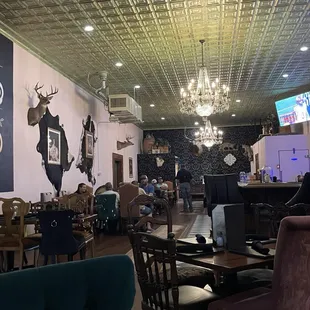 The decor in the restaurant