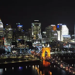 Spectacular nightime view from The Met Club restaurant