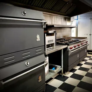 a kitchen with stainless steel appliances