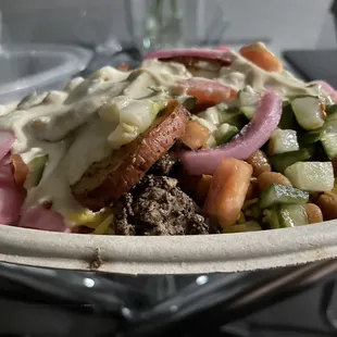 a plate of food on a table