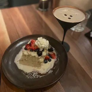 Cuatro Leches Cake and Espresso Martini
