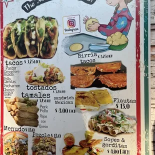 the menu