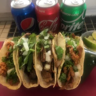 Tacos de pastor chorizo asada