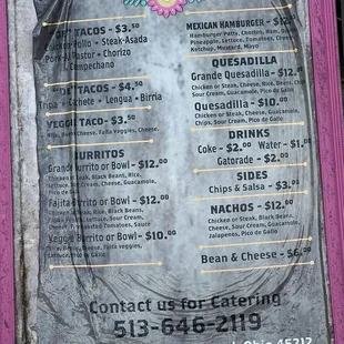menu