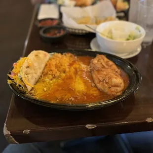 3 item combo with taco, chile relleno and enchilada