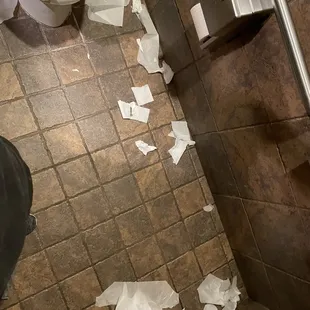 Someone in management needs to have the restrooms checked hourly. This restroom is screaming COVID.