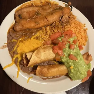 Mini Combination Plate with taquitos and Chile Relleno