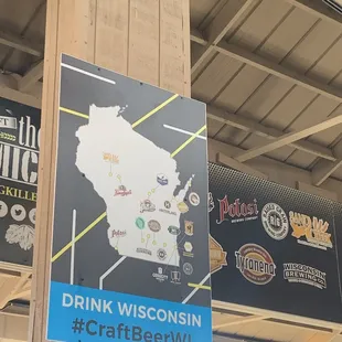 a map of wisconsin and beer
