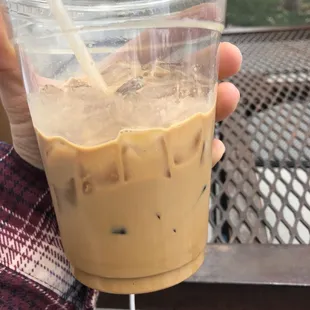 4 shots with caramel and I added breve to it myself