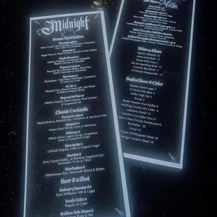 drink menu
